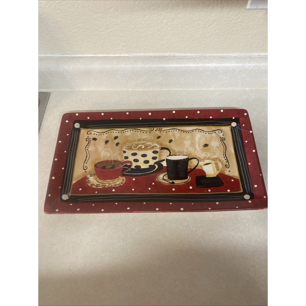 Certified International Coffee Cafe Rectangular Platter